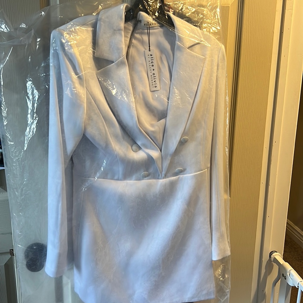 Alice and Olivia Mayra tuxedo romper